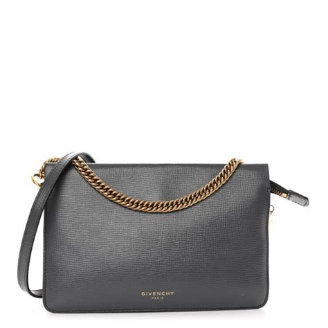 GIVENCHY Sugar Goatskin Cross 3 Crossbody Bag Dark Grey 